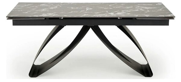 Masa extensibila HILARIO, negru, piatra sinterizata/metal, 180/260x90x