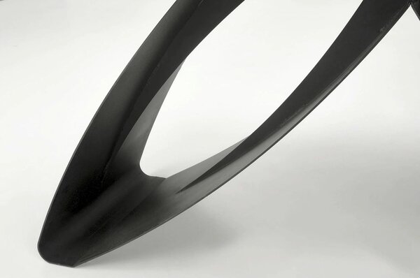 Masa extensibila HILARIO, negru, piatra sinterizata/metal, 180/260x90x
