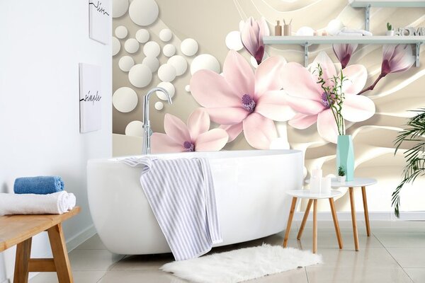 Tapet magnolie pe fundalul abstract
