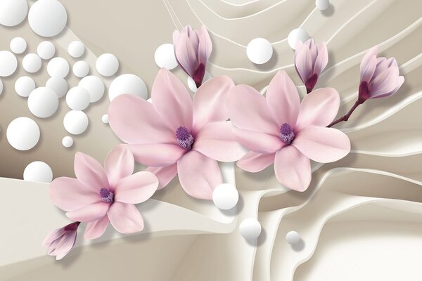 Tapet magnolie pe fundalul abstract