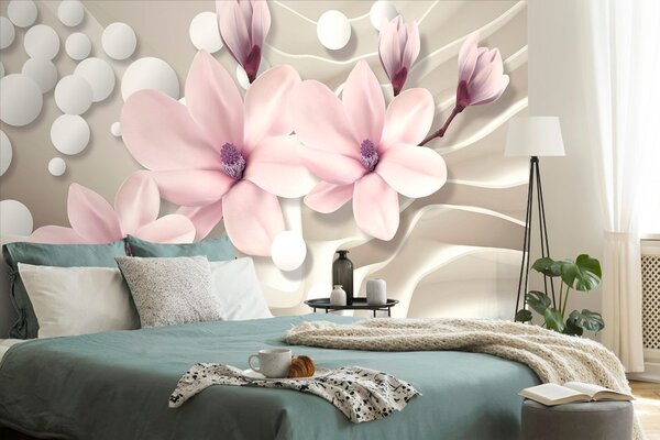 Tapet magnolie pe fundalul abstract