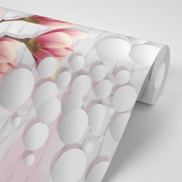 Tapet magnolie cu elementele abstracte