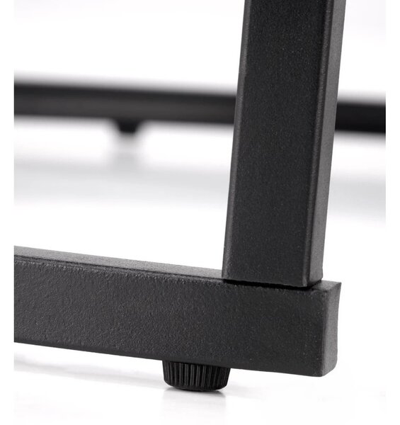 Set 2 masute cafea JAVA, negru cu efect de marmura/negru