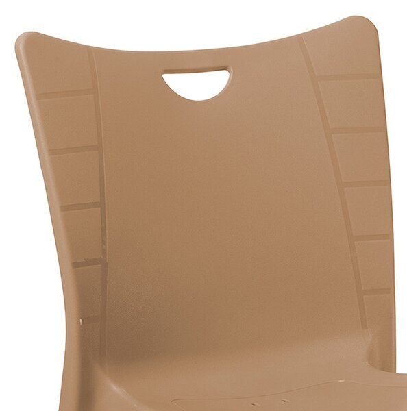 Scaun exterior Crafted plastic culoare cappuccino, picior de aluminiu