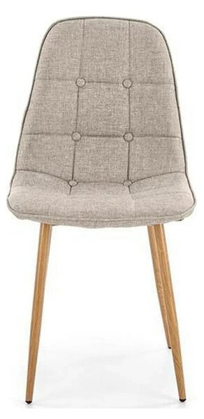 Scaun K316, bej/stejar, stofa clasica/metal, 44x56x87 cm