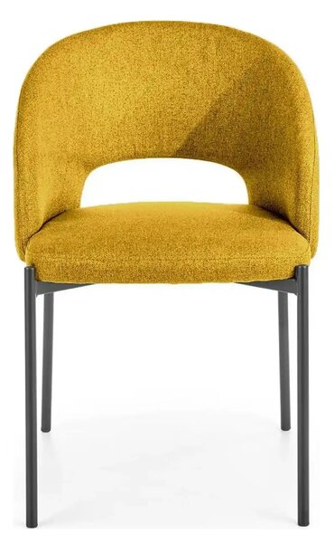 Scaun K373, galben/negru, stofa clasica/metal, 51x57x77 cm