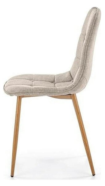 Scaun K316, bej/stejar, stofa clasica/metal, 44x56x87 cm
