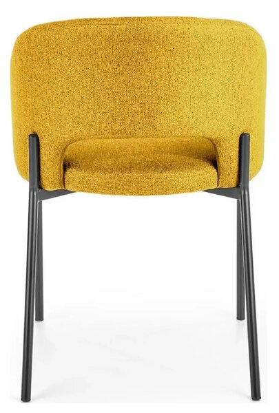 Scaun K373, galben/negru, stofa clasica/metal, 51x57x77 cm
