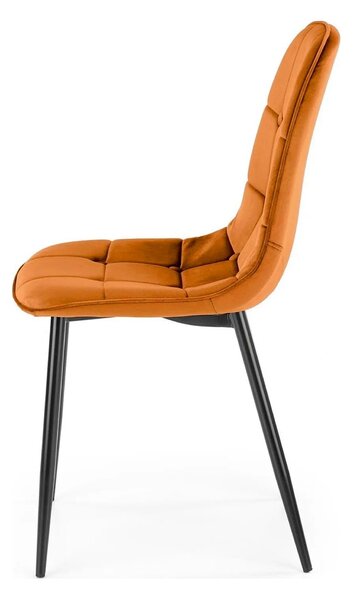 Scaun K417, caramiziu, stofa catifelata/metal, 44x56x87 cm