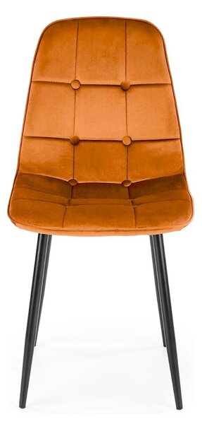 Scaun K417, caramiziu, stofa catifelata/metal, 44x56x87 cm