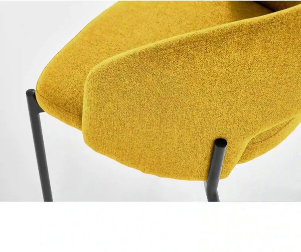 Scaun K373, galben/negru, stofa clasica/metal, 51x57x77 cm