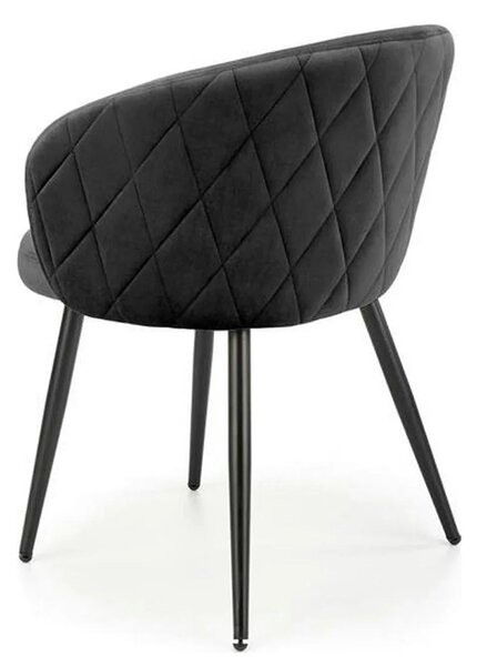 Scaun K430, negru, stofa catifelata/metal, 61x54x77 cm