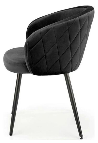 Scaun K430, negru, stofa catifelata/metal, 61x54x77 cm