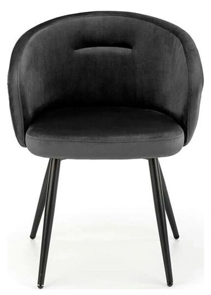 Scaun K430, negru, stofa catifelata/metal, 61x54x77 cm