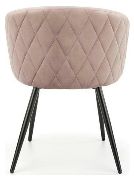 Scaun K430, bej/negru, stofa catifelata/metal, 61x54x77 cm