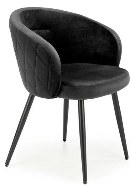 Scaun K430, negru, stofa catifelata/metal, 61x54x77 cm