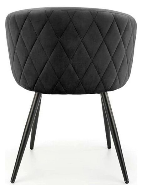 Scaun K430, negru, stofa catifelata/metal, 61x54x77 cm
