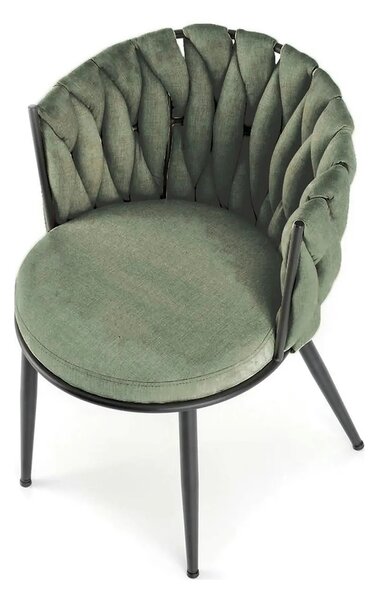 Scaun K516, verde/negru, stofa clasica/metal, 57x60x79 cm
