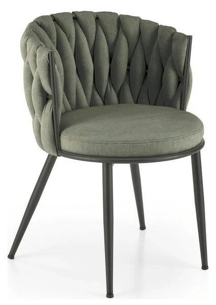 Scaun K516, verde/negru, stofa clasica/metal, 57x60x79 cm