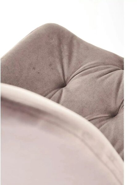 Scaun rotativ K519, bej/negru, stofa catifelata/metal, 54x63x86 cm