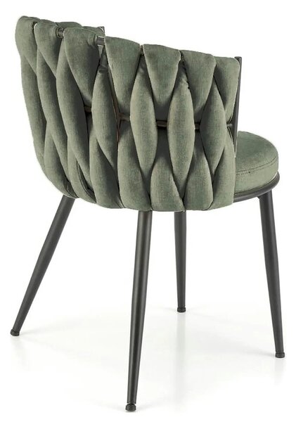 Scaun K516, verde/negru, stofa clasica/metal, 57x60x79 cm
