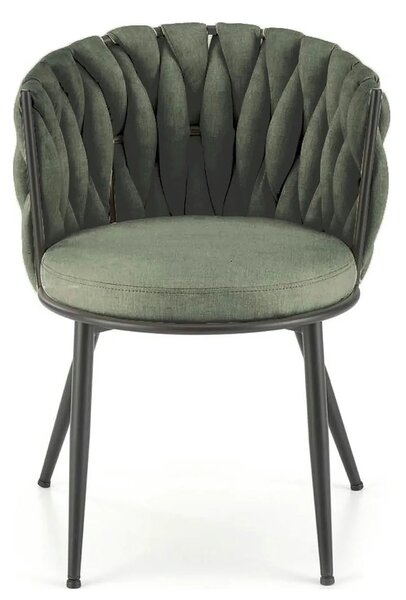Scaun K516, verde/negru, stofa clasica/metal, 57x60x79 cm