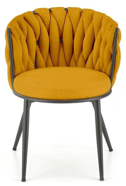 Scaun K516, galben/negru, stofa clasica/metal, 57x60x79 cm