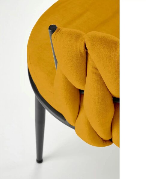 Scaun K516, galben/negru, stofa clasica/metal, 57x60x79 cm