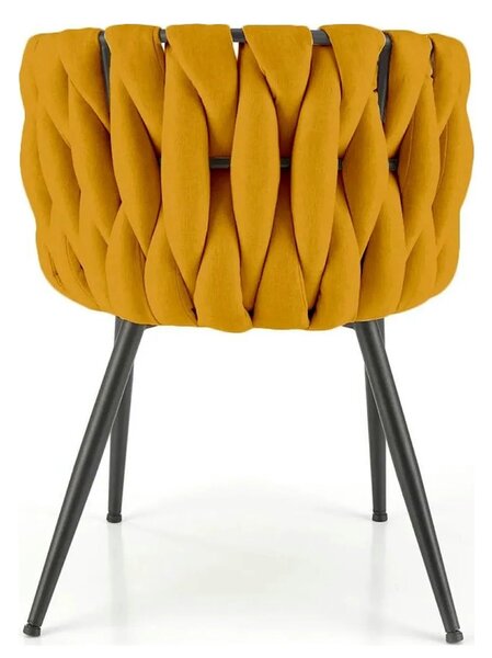 Scaun K516, galben/negru, stofa clasica/metal, 57x60x79 cm