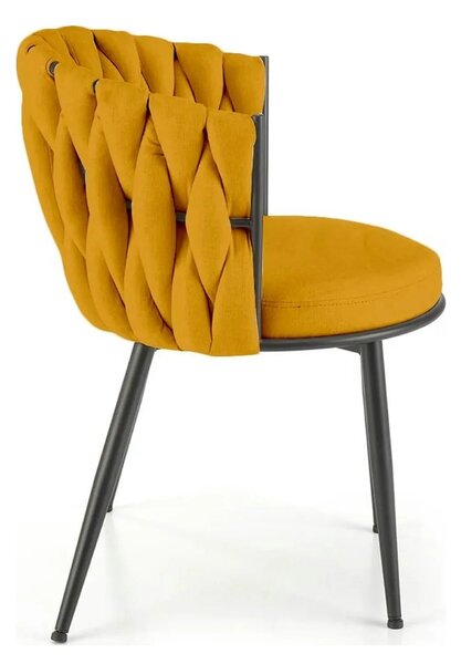 Scaun K516, galben/negru, stofa clasica/metal, 57x60x79 cm