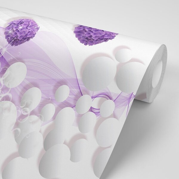 Tapet flori cu fundal abstract
