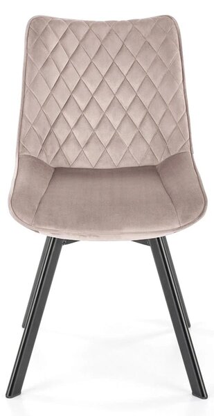 Scaun rotativ bucatarie K520, bej/negru, stofa catifelata/metal, 45x63