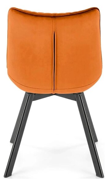 Scaun rotativ K520, caramiziu/negru, stofa catifelata/metal, 45x63x80