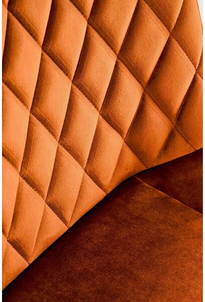 Scaun rotativ K520, caramiziu/negru, stofa catifelata/metal, 45x63x80