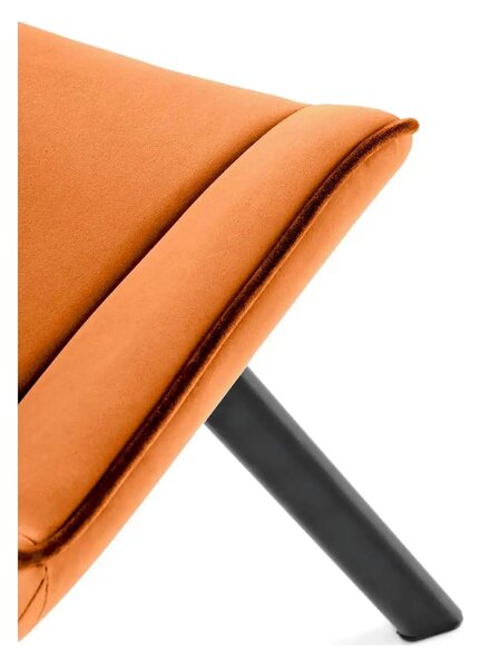 Scaun rotativ K520, caramiziu/negru, stofa catifelata/metal, 45x63x80