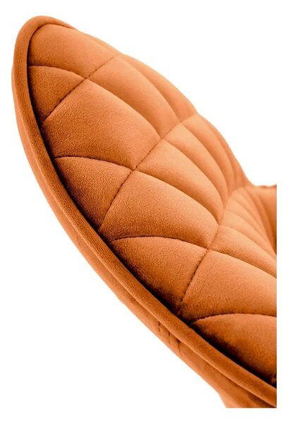 Scaun rotativ K520, caramiziu/negru, stofa catifelata/metal, 45x63x80