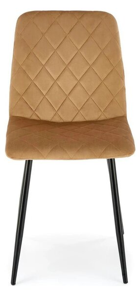 Scaun K525, bej/negru, stofa catifelata/metal, 45x55x89 cm