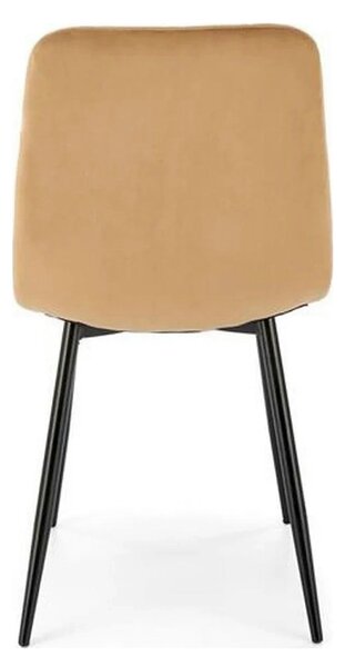 Scaun K525, bej/negru, stofa catifelata/metal, 45x55x89 cm