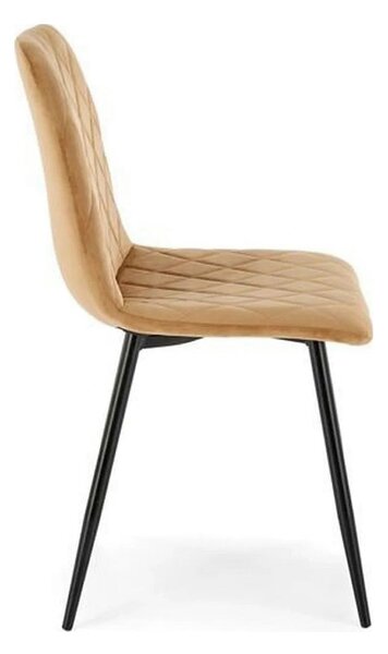 Scaun K525, bej/negru, stofa catifelata/metal, 45x55x89 cm