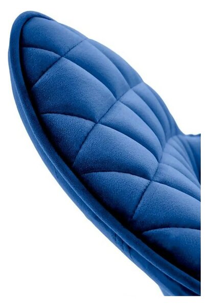 Scaun rotativ K520, albastru inchis, stofa catifelata/metal, 45x63x80