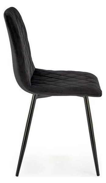 Scaun K525, negru, stofa catifelata/metal, 45x55x89 cm