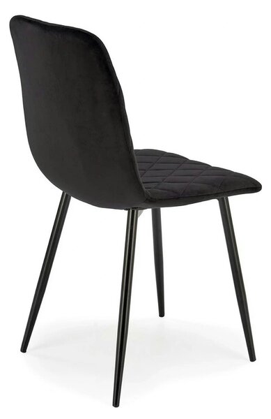 Scaun K525, negru, stofa catifelata/metal, 45x55x89 cm