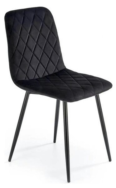 Scaun K525, negru, stofa catifelata/metal, 45x55x89 cm