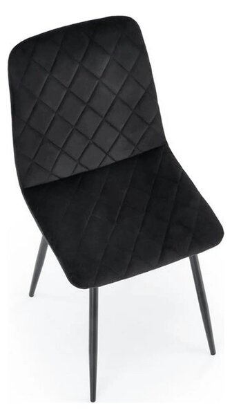 Scaun K525, negru, stofa catifelata/metal, 45x55x89 cm