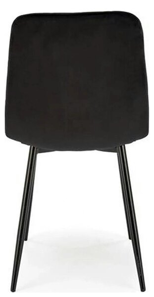 Scaun K525, negru, stofa catifelata/metal, 45x55x89 cm