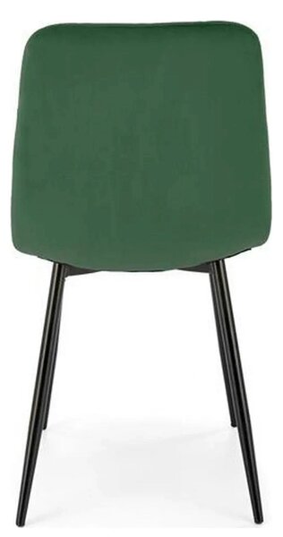 Scaun K525, verde inchis/negru, stofa catifelata/metal, 45x55x89 cm