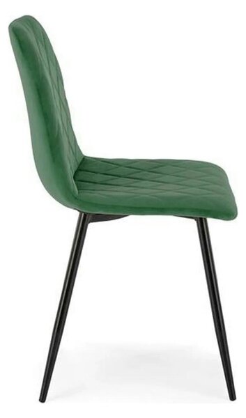 Scaun K525, verde inchis/negru, stofa catifelata/metal, 45x55x89 cm