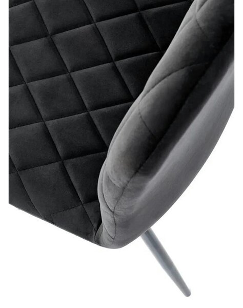 Scaun K525, negru, stofa catifelata/metal, 45x55x89 cm