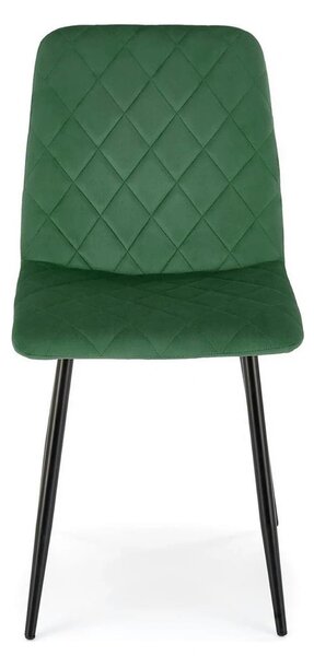 Scaun K525, verde inchis/negru, stofa catifelata/metal, 45x55x89 cm