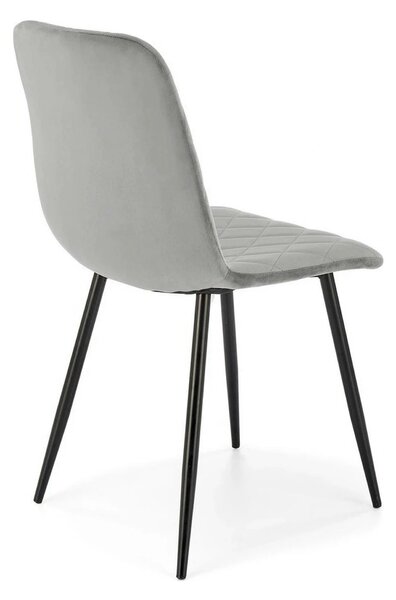 Scaun K525, gri/negru, stofa catifelata/metal, 45x55x89 cm